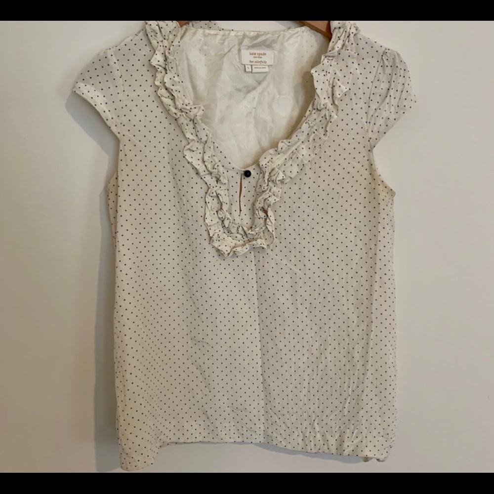 Kate Spade Ruffled Silk Blouse Size Small EUC